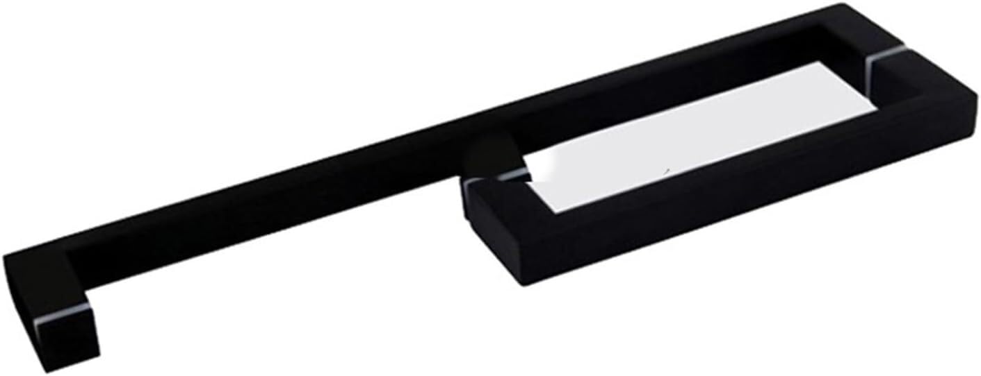 Lgoijhdvz One Color Door Handle 304 Stainless Steel Frameless Shower Handles Black Glass Pull/Push Towel Bar, Mount