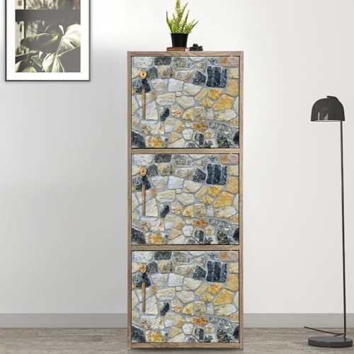 Papel pintado de piedra autoadhesivo 44.5x800CM vinilo de ladrillo gris 3