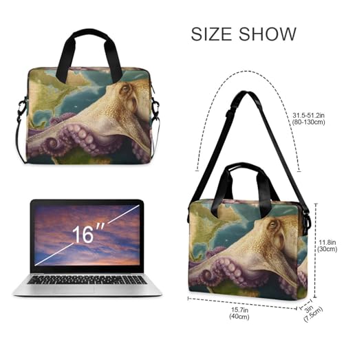 Bolsa para portátil con estampado de mapa de pulpo miniatura 5