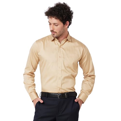 Image of KENNETH COLE New York Mens Slim Fit Cotton Spread Collar Long Sleeve Solid Patch Pocket at Chest Formal Shirt