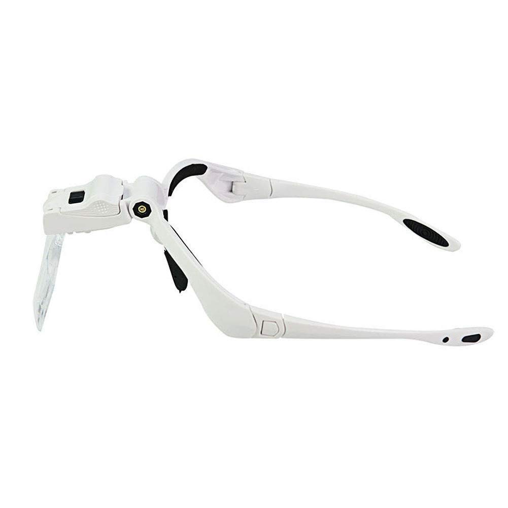 Lente d'ingrandimento dell'auricolare illuminata, con 2LED luci senza testa lente d'ingrandimento, 5 lenti rimovibili lente d'ingrandimento