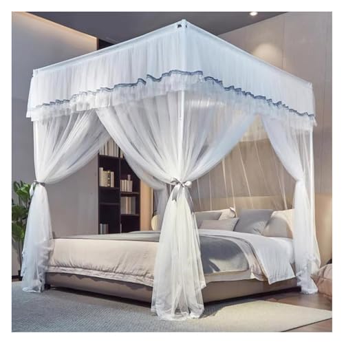 Cama de toldo con red de mosquitos contra picaduras nocturnas, pantalla transpirable blanca 2