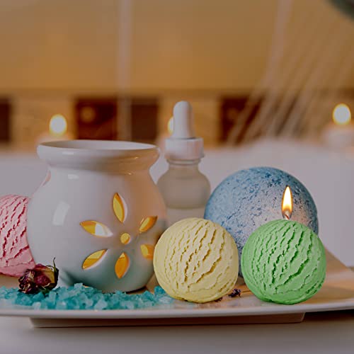 Gerrii 12 Pcs 3D Ice Cream Ball Shape Silicone Molds Reusable Cookie Pastry Molds Pink Soap Candle Clay Mold Plaster Mold For Diy Wedding Cakes Chocolate Dessert And Candle Soap Making #TOP6