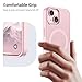 vnnink for iPhone 15 Case,iPhone 14/iPhone 13 Case, Magnetic Matte Military Grade Drop Protection Translucent Cell Phone Cover,Rugged Shockproof Cover,Light Pink