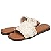Athlefit Women's Slides Summer Fashion Slip On Flat Sandals Dressy Beige Size 9