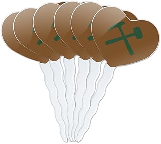 Montana Tech of the University of Montana Secondary Logo Heart Love Cupcake Picks Toppers Decoration Set of 6