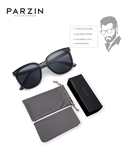 Fashion Flat Uv400 Protecting Sunglasses For Men - Parzin Women Trendy Oversize Vintage Glasses Pz6633 #TOP6