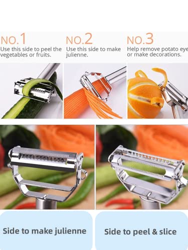 Sikatihu Vegetable Peeler, Julienne Peeler, Double-Sided Blade Fruit Peeler, Vegetable And Fruit Slicer, Potato Peelers, Y-Shaped Stainless Steel Peeler #TOP1