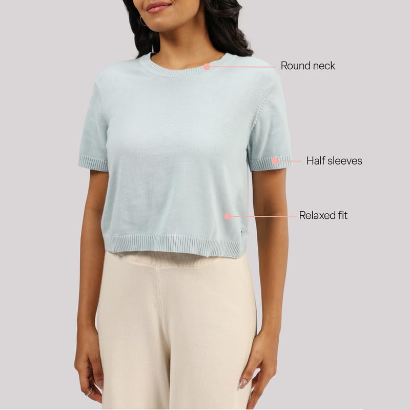 Image of BlissClub Women's Move All Day CottonKnit Crop Top