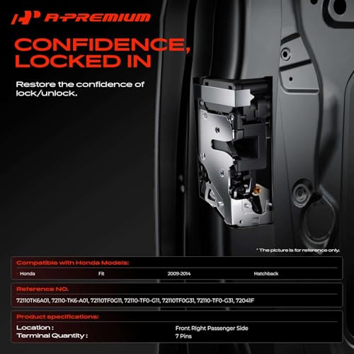 A-Premium Front Right Passenger Side Door Lock Actuator Compatible with Honda Fit 2009-2014 Hatchback by A-Premium - Image 2