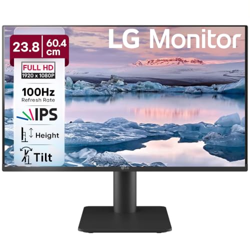 Image of LG 24MS550 60.4 cm (23.8 Inch) FHD (1920x1080) IPS PC Monitor with 100Hz, 5ms (GtG), Flicker Safe & Reader Mode, 2xSpeakers, 2xHDMI, Tilt /Height Adjustable, 3-Side Virtually Borderless Design (Black)