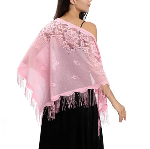 Sup-Coente Bohemian Lace Shawl Wrap for Women Renaissance Triangle Tassels2