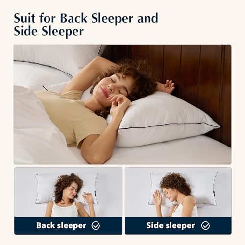 Image of Pacific Coast Premium Goose Feather & Down Bed Pillows Standard Size 1-Pack, Hotel Quality Collection, Medium-Firm Pillow for Side & Back Sleepers