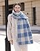 Wander Agio Warm Fashion Scarf Long Shawl Large Thick Blanket Winter Wraps Scarves for Women Faux Cashmere Plaid Sky Blue 8