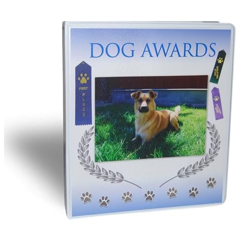 Mercurydean Dog Show Award Ribbon Display Binder Organizer Storage Holder Ribbons Pet Awards Certificates Pictures 15 Pages Sheets and More Cover