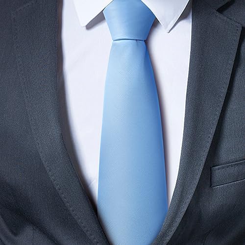 Image of Men's Classic Satin 3.15 inch Soild Color Necktie Wedding Business Tie & Gift Box