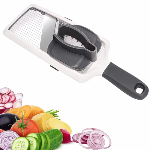SunnySanji Comfort Grip Handheld Mandoline Slicer,Adjustable Vegetable Slicer,Mandolin,Safety Vegetable Chopper,Cheese,Onion Potato Salad Food Slicer,3-Slice Thickness,Ideal for The Home Chef.