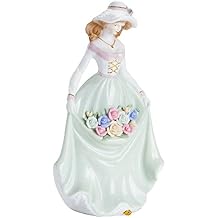 BRUBAKER Fine Woman Porcelain Figurine with Rose Dress