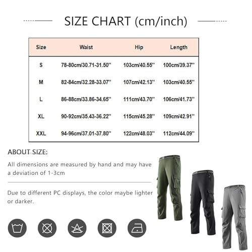 ADHOWBEW Men's Cargo Pants Work Relaxed Fit Elastic Waist Tactical Lightweight Baggy Big and Tall Trousers2
