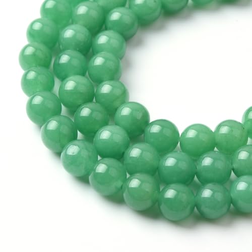 Cuentas sueltas de jade blanco natural horneadas con optimización de color de aproximadamente 8 mm, 48 granos por contrato, que se pueden utilizar para hacer pulseras, collares y aretes de moda.