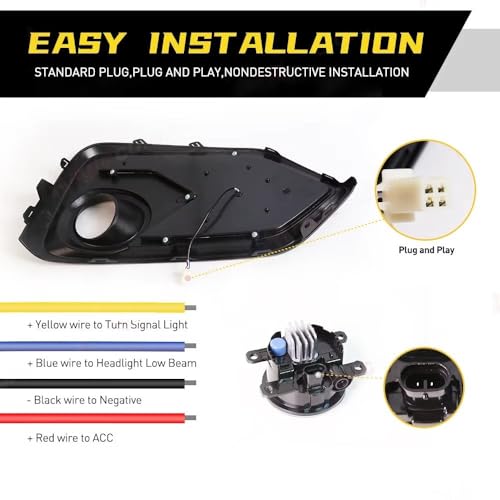 DRL luz de circulación diurna amarillo blanco Civic Hatchback 16-21 5