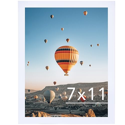 Image of JCJMY 7x11 Picture Frame White for Wall Hanging or Tabletop- Wall Mounting Horizontally or Vertically, 7 x 11 Wall Gallery Poster Photo Frames for 7 by 11 Photos, White