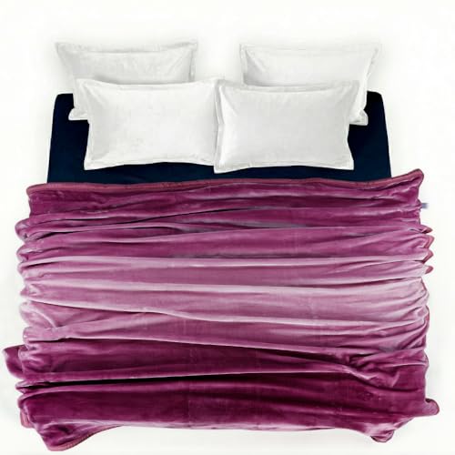 Image of ABRAZO Reversible Mink Blanket for Winter & AC | Double Bed 220x240 cm Soft & Warm Blanket /Dohar /Quilt /Comforter | All Season Use | (Mulberry)
