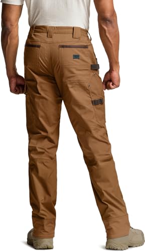 Image of CQR Men's Quick Dry Work Pants, Water Resistant Outdoor Tactical Pants, Lightweight Stretch Cargo Hiking Pants