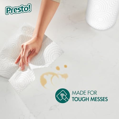 Amazon Brand - Presto! Ultra-Strong Premium Paper Towels, 158 Sheet Huge roll - Flex-a-Size, 6 Rolls, Equivalent to 19 Regular Rolls, White - image 4