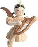 Made in Germany Schwebeengel Leier, natur - 6,6 cm