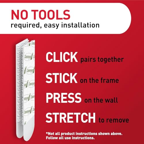 Image of Command 15 lb & 10 lb Large and Medium 28 Pairs Picture Hanging Strips (56 Strips), Damage-Free Hangers for Picture Frames, No Tools Required, Great for Home Room Wall Decor, White Adhesive