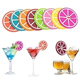Glasmarker Silikon 8 Stück Wein Trinken Marker Glasmarkierer Bunte Glas Markierung Trinkgläser Wiederverwendbarer Glas Kennzeichnung Teebeutel Halter für Party Weinglas, Trinkglas (Mehrfarbig)