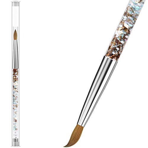 Hermounas 100% Kolinsky 3D Acrylic Nail Brushes, Acrylic Nail Brush Size #4 Round Professional Nail Art Painting Brush for Acrylic Powder Nail Carved Extend Nails for Manicure Pedicure Appplication