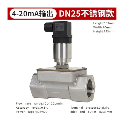 Transmisor de acero inoxidable DN25 de alta resistencia con medidor de flujo 4-20mA 3
