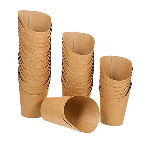 NAMOARLY 100pcs Paper Dessert Cups French Fries Holders Popcorn Paper Cups Takeout Containers