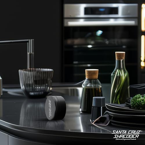 Santa Cruz Shredder Metal Herb Grinder Knurled Top for Stronger Grip 2-Piece 2.2" (Black) - Image 5