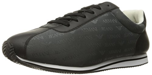 Armani Jeans Men's Jacquard Logo Sneaker Fashion