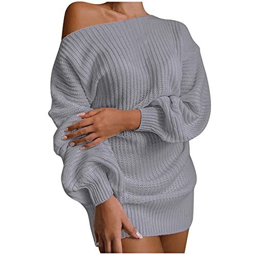 Pull tricoté décontracté et sans bretelles à manches longues de couleur unie pour femme