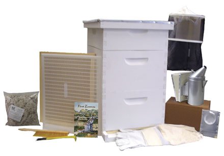 Bee Hive - Gold Standard Bee Hive Starter Kit (Fully Assembled - Wood) with Beekeeping Supplies