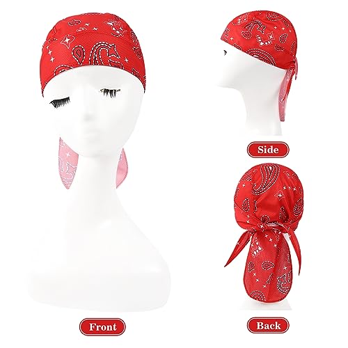 Image of DOCILA 4 Pcs Do Rags Skull Caps for Men Bandana Hat Helmet Liner Beanie