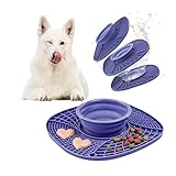 3 in 1 Multi-Functional Design: This versatile unit combines a calming lick mat, a segmented slow feeder for kibble, and a water area. Provides mealtime enrichment and helps streamline the feeding process for busy pet owners Reduces Anxiety & Support...