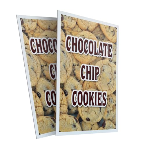 Chocolate Chip Cookies (2-Pack) 24" x 36" Plastic Signs | Sign Insert 4mm Corrugated Plastic Signs Storefront Window Poster -  SIGNMISSION, CSB-2436-2PACK-Chocolate Chip Cookies