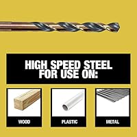 DEWALT Drill Bit Set, 21 Pc High Speed Steel DEWALT Bits, Black and Gold Oxide Coated, 135 Degree Split Point, 31 Degree Helix (DWA1181) — image 6
