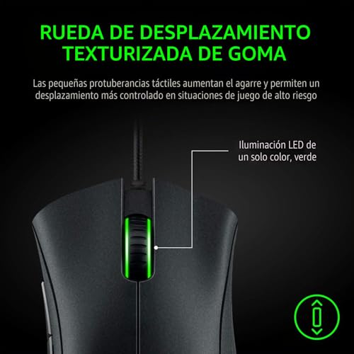 Miniatura 5 de Razer Deathadder Essential - Ratón Gaming Con Sensor Óptico, 6400 Dpi 5 Botones Programables, Interruptores Mecánicos, Agarres Laterales De Goma , Negro