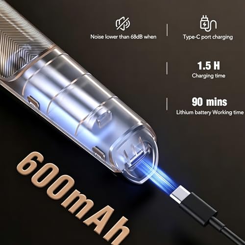 Ofmeow Professional Beard Trimmer for Men Hair Clipper Set All in One Mustache Trimmers for Nose Ear Armpit Hair Chest Body Type-C Grooming Kit As Gift for Boyfriend Father — view 4
