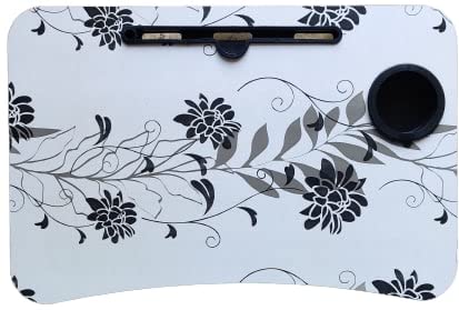 UNIVE Laptop Table - Adjustable Height and Angle for Comfortable Ergonomic Computing(Black & White)