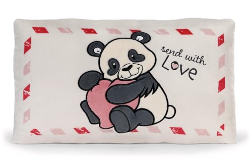Coussin motif peluche Love Panda blanc et douillet 43 x 25 cm