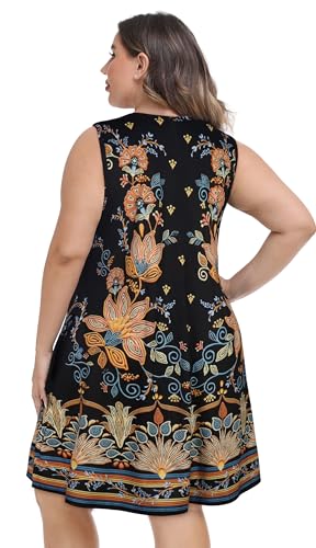 Image of elescat Plus Size Summer Dresses for Women Sleeveless Pockets Beach Tshirt Tank Sundress 2026