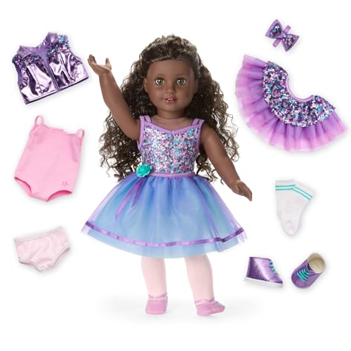 American Girl Truly Me #127 Doll & Dance All Day Set with Hazel Eyes Curly Dark-Brown Hair Very Deep Skin Ages 6+