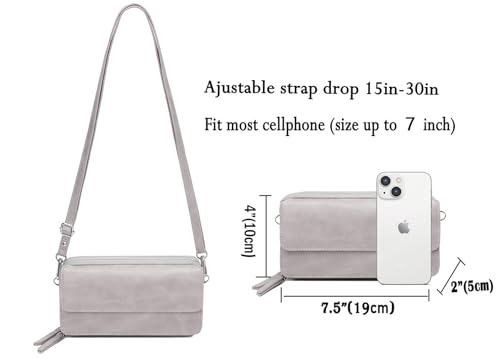 Image of Lanyani RFID Crossbody Wallet Wristlet Purse with Phone Pocket For Women Vegan Leather